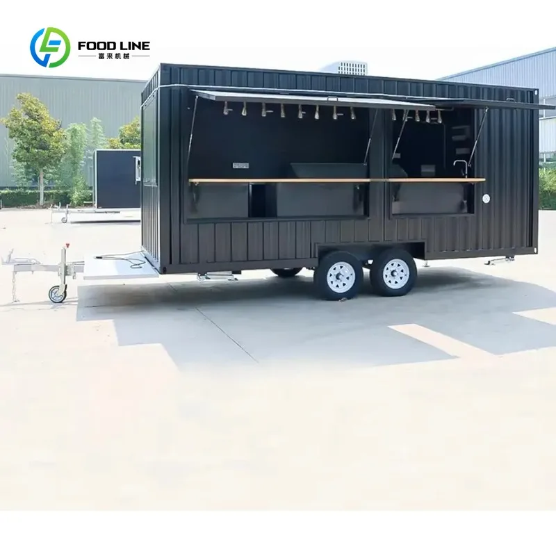 

Мобильный фудтрак для продажи: полностью оборудованный коммерческий фудтрак-кафе и бар с кухней, прицеп для общественного питания