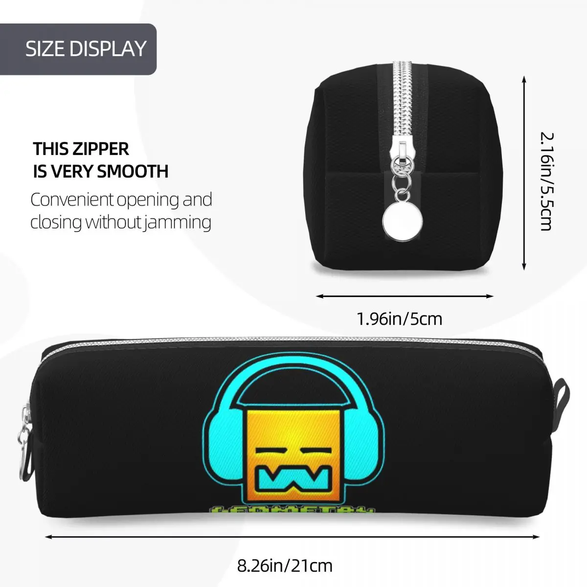 Geometry Dash Game Music Cute Geometric Pencil Cases for Students Gifts Pen Box Pencil Bag Big Capacity Pencil Pouch Pen Holder