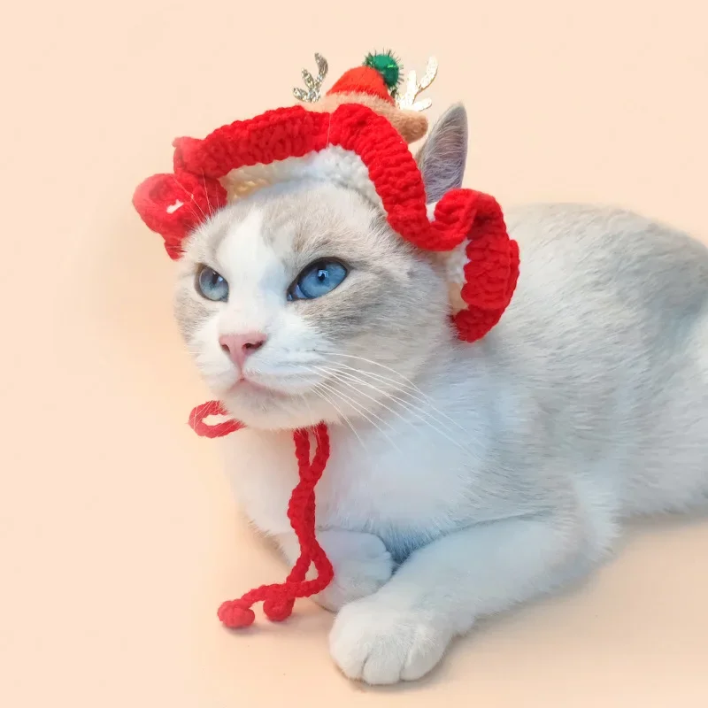 Christmas Hat Collar Bib Dress Up Pet Hat Cute Funny