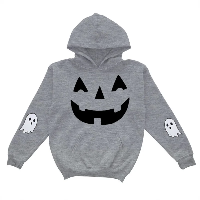 هودي أطفال كاجوال من الصوف للهالوين بتصميم مطبوع للخريف والشتاء، سترة بأكمام طويلة بنمط كرتوني لطيف من البوليستر #1