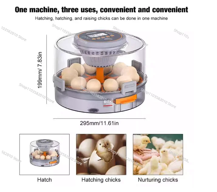 Cross-border new automatic hatching machine, small household egg incubator, intelligent chick quail egg incubator