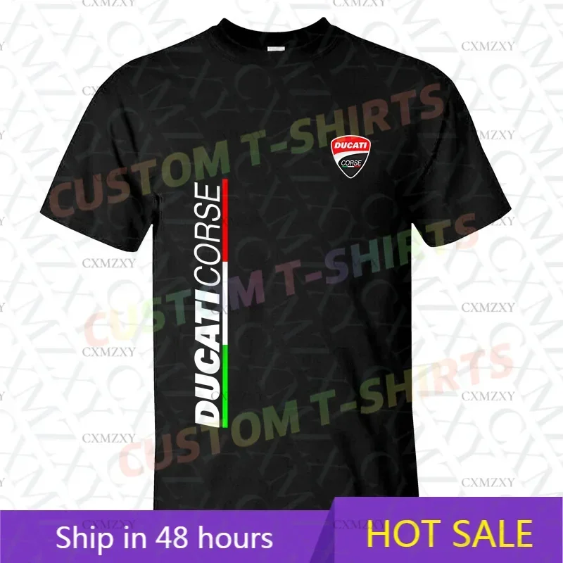 

Men T Shirt Casual New Limited Classic Retro Ducatis Corse Logo T-shirt Graphic Summer Short Sleeves 100% Cotton S-3XL Tee