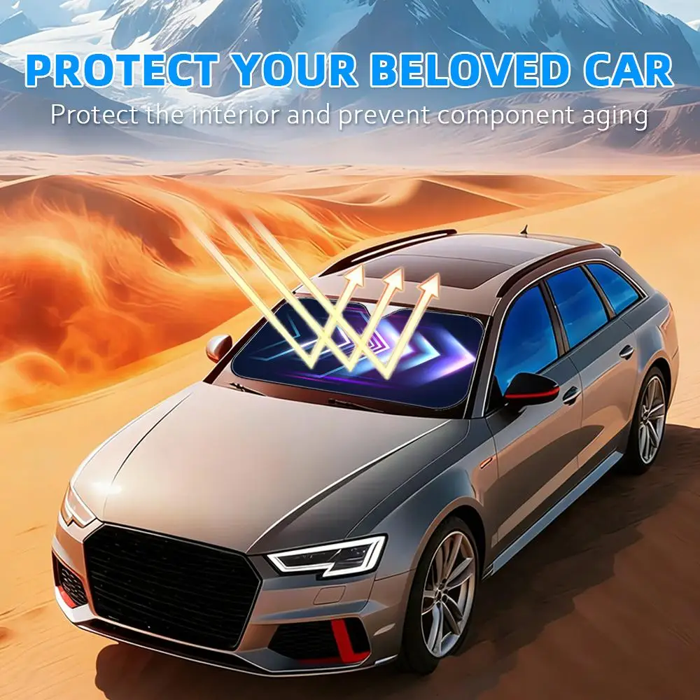 Speeding Forward Arrow Sun Visor Reusable Aluminum Foil Windshield UV Protection Heat Insulation Cover Sun Visor Shade