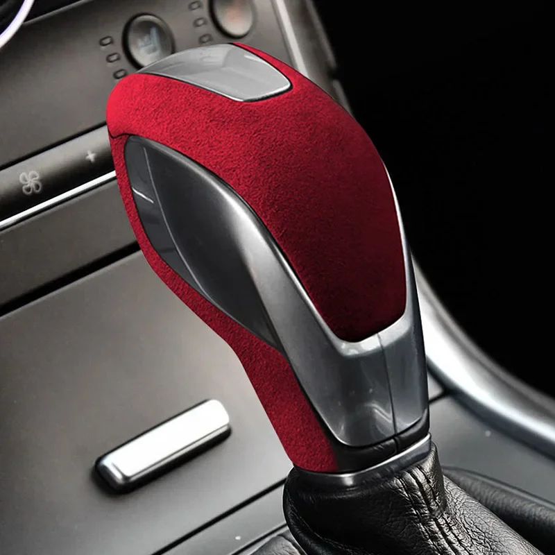 Suede Black Red Car Gear Shift Knob Sticker Cover Case for FORD FOCUS 2012 2013 2014 2015 2016 2017 2018 Styling