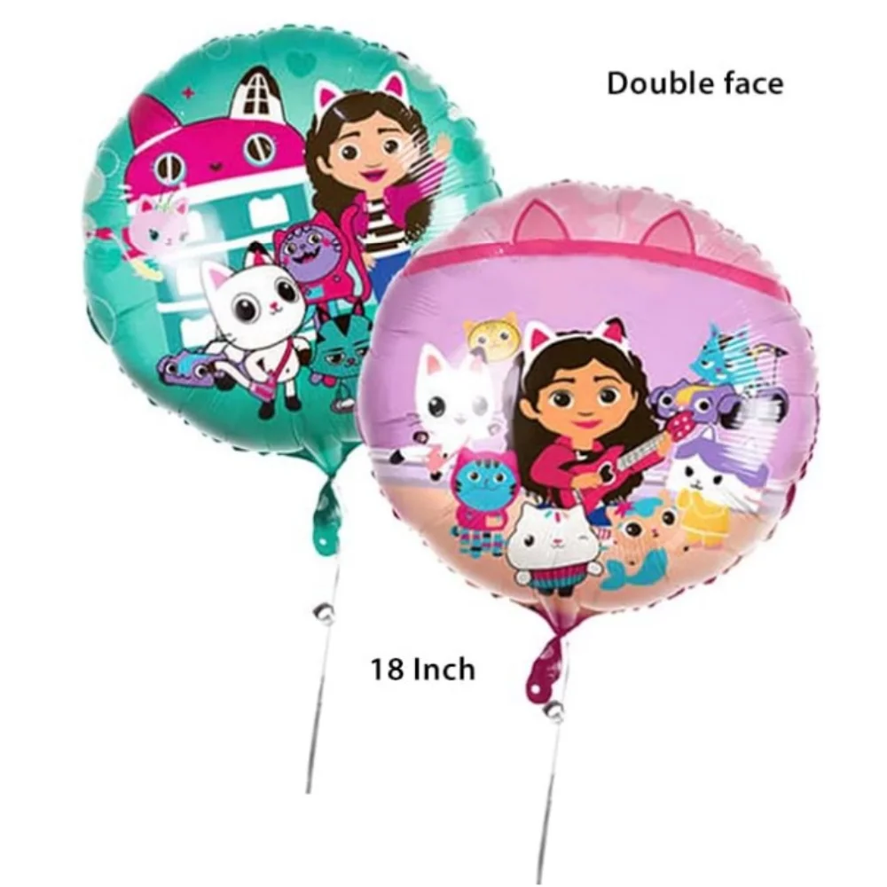 Gabby Dollhouse Cats Birthday Decoration Balloons Gabby\'s Doll Aluminum Foil Helium Balloon Baby Shower Kids Girl Toy Globos Set