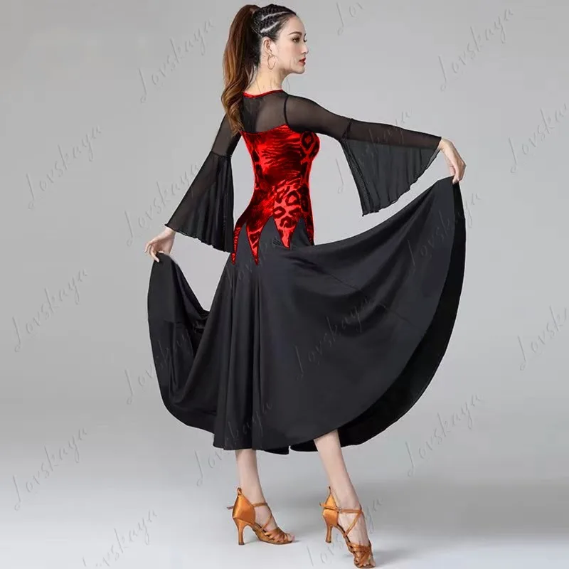 Modern Dance Dress - National Standard Waltz Ballroom Dancing Grand Sweeping Dress Professional Competition Performance Outfit