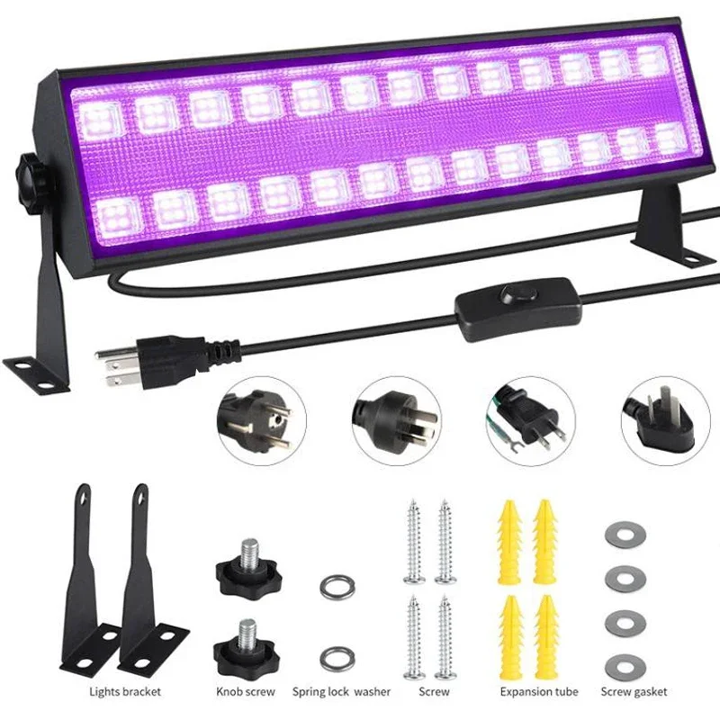 

Brand New Hot Sale UV LED Black Light Wall Washers Light Bar For Club Party Stage Lighting Flood Lamp 100W
