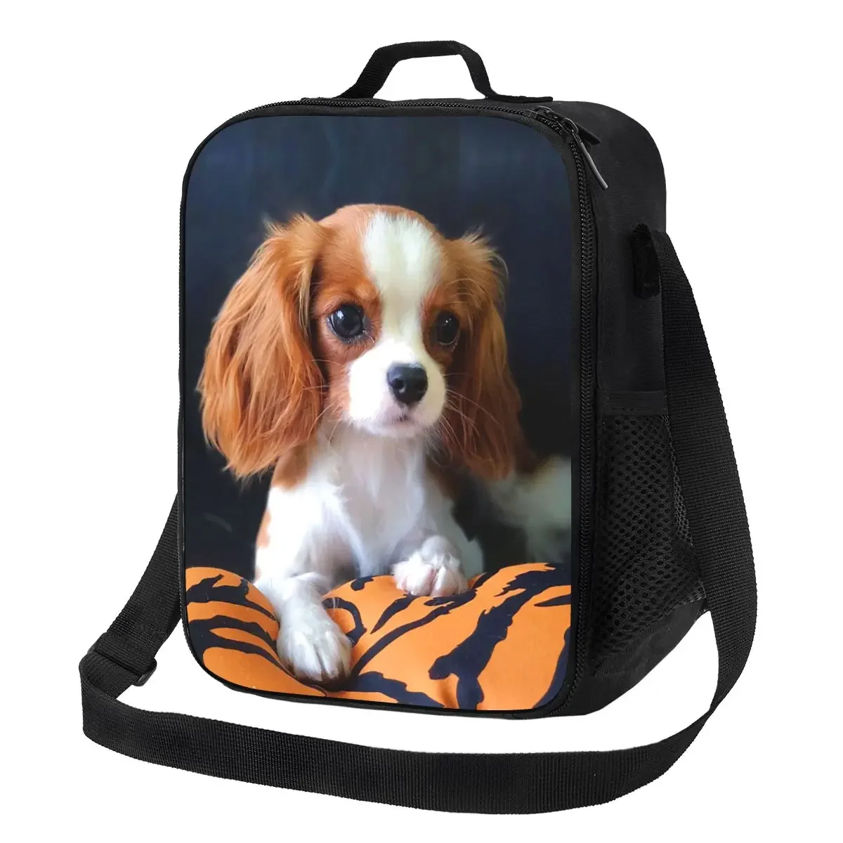 Cute Little Cavalier King Charles Spaniel Thermal Insulated Lunch Bag Pet Dog Resuable Lunch Container for Work Bento Food Box