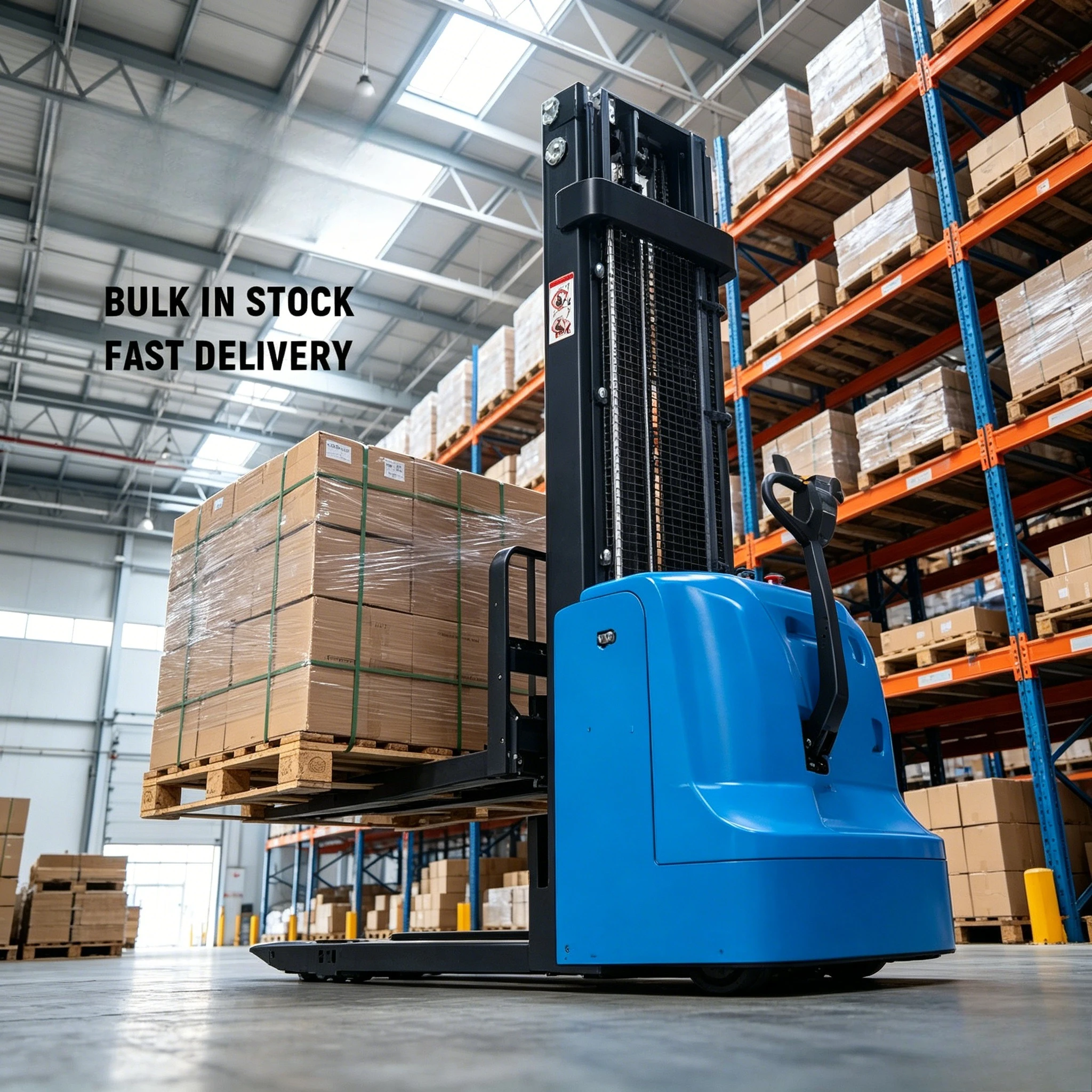 

2000kg High Lift Stacker Full Electric Walkie Pallet Stacker for Narrow Aisle Warehouse Handling Counterbalanced Stacker Custom