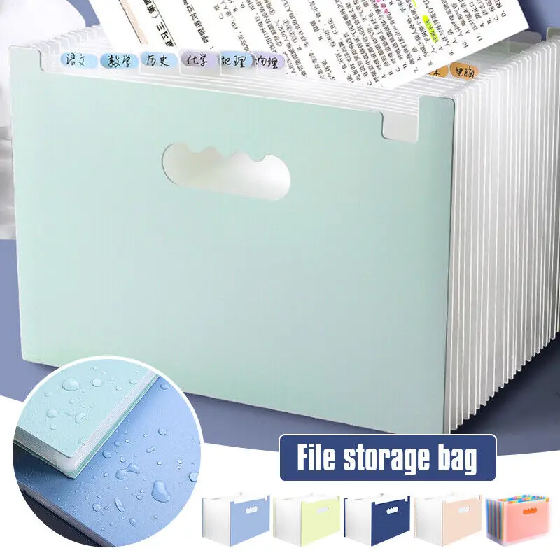 25 Pockets Document Bag File Folder File Document Bag Office Desktop Organize File Storage Bags Office School Supplies