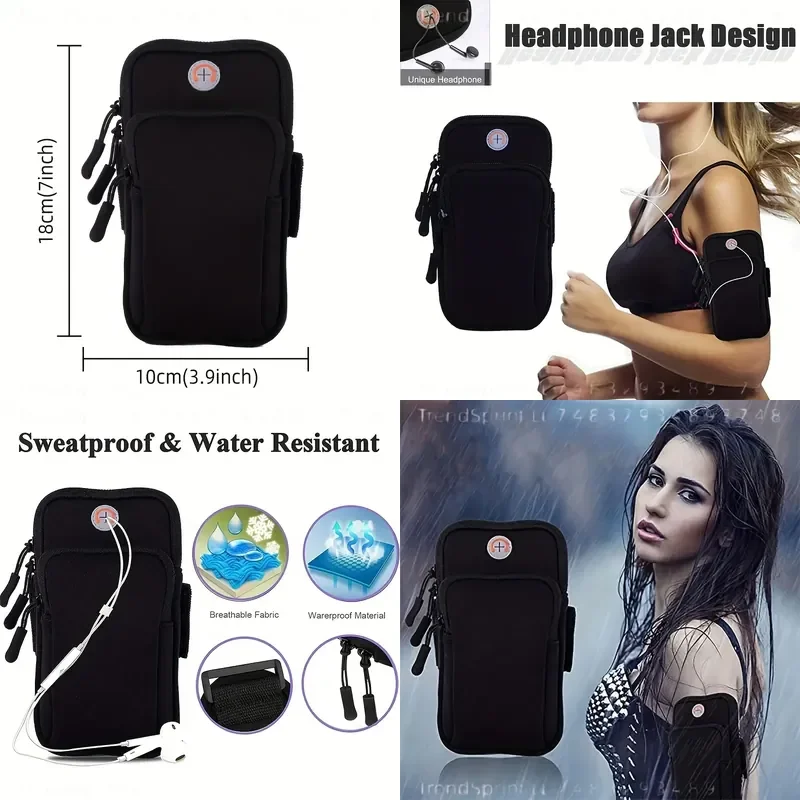 Waterproof Running Arm Bag for Mobile Phones Secure Storage During Exercise