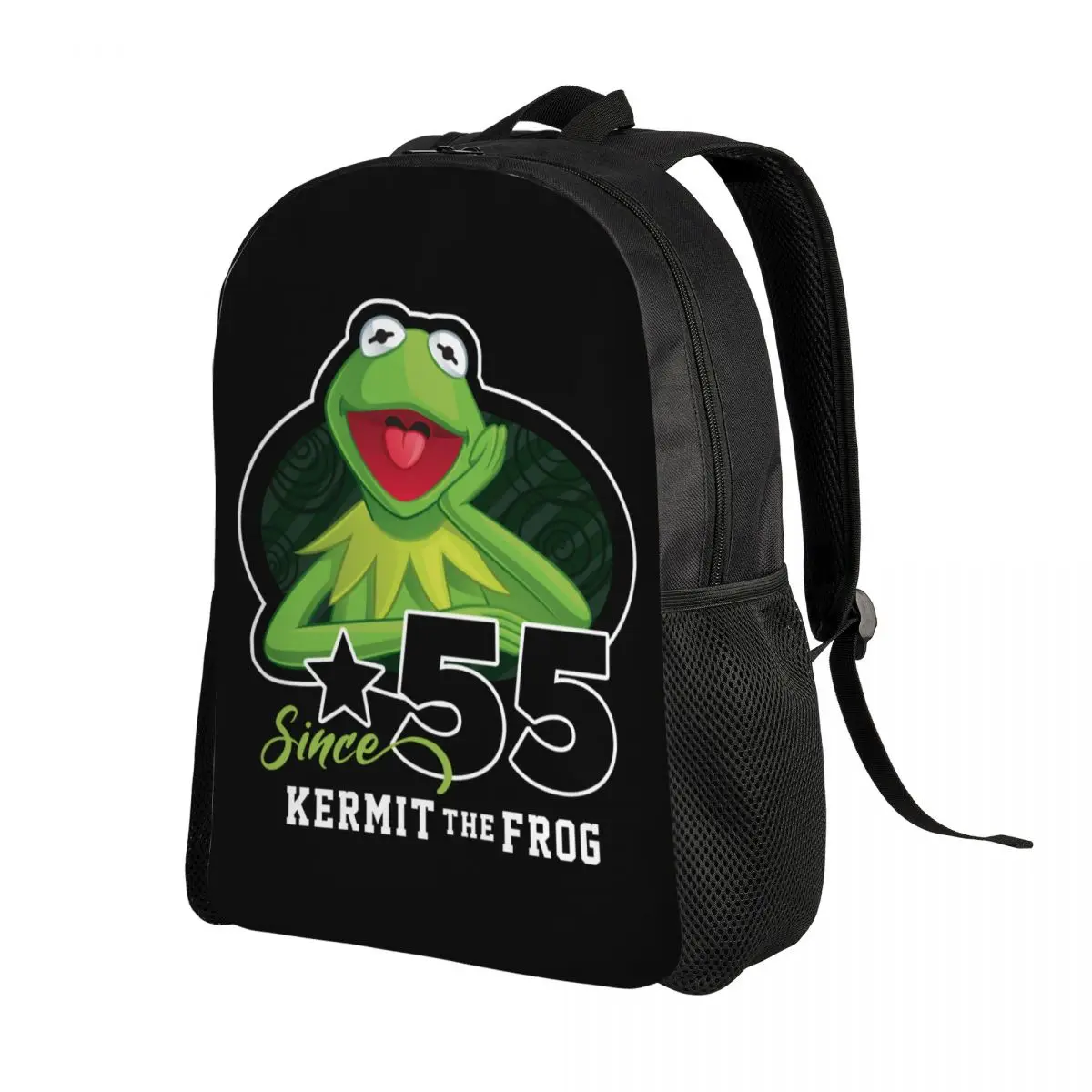 Custom Muppets Kermit Since 55 Backpacks for Men Women School College Students Bookbag Fits 15 Inch Laptop Anime Cartoon Bags