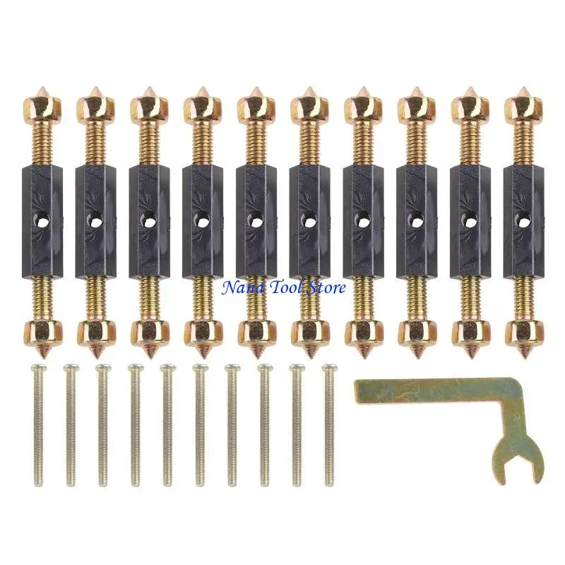 31GJ 10 Pcs Wall Switch Socket Cassette Repairer Adjustable Cassette Screws Support Rod with Wrench Electrical Accessories