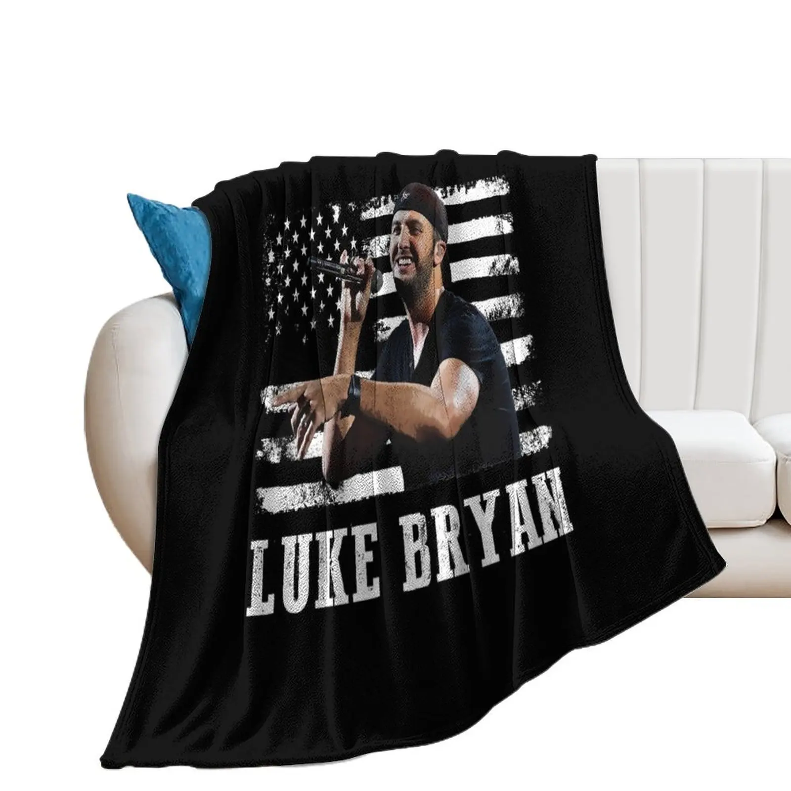 Distressed American Flag Music Luke Legend Throw Blanket for sofa Softest Blankets