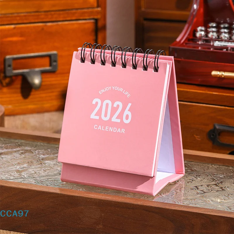 

【A】2026 Mini Desk Calendar Creative Coil Calendar Planner Desktop Ornament Decoration Office Stationery