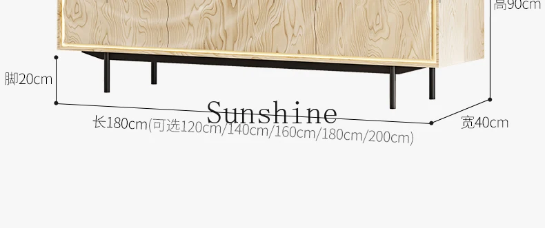 Wave solid wood restaurant antique entrance with bucket modern light luxury decorative side cabinet