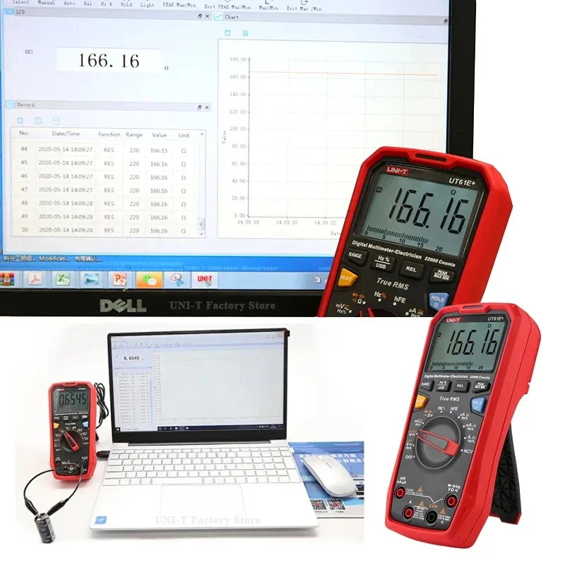 UNI-T-Analógico Multímetro, Testador Elétrico Digital, Voltímetro Profissional, UT61B, UT61D, UT61E Plus, 22000 Contagens Amperímetro