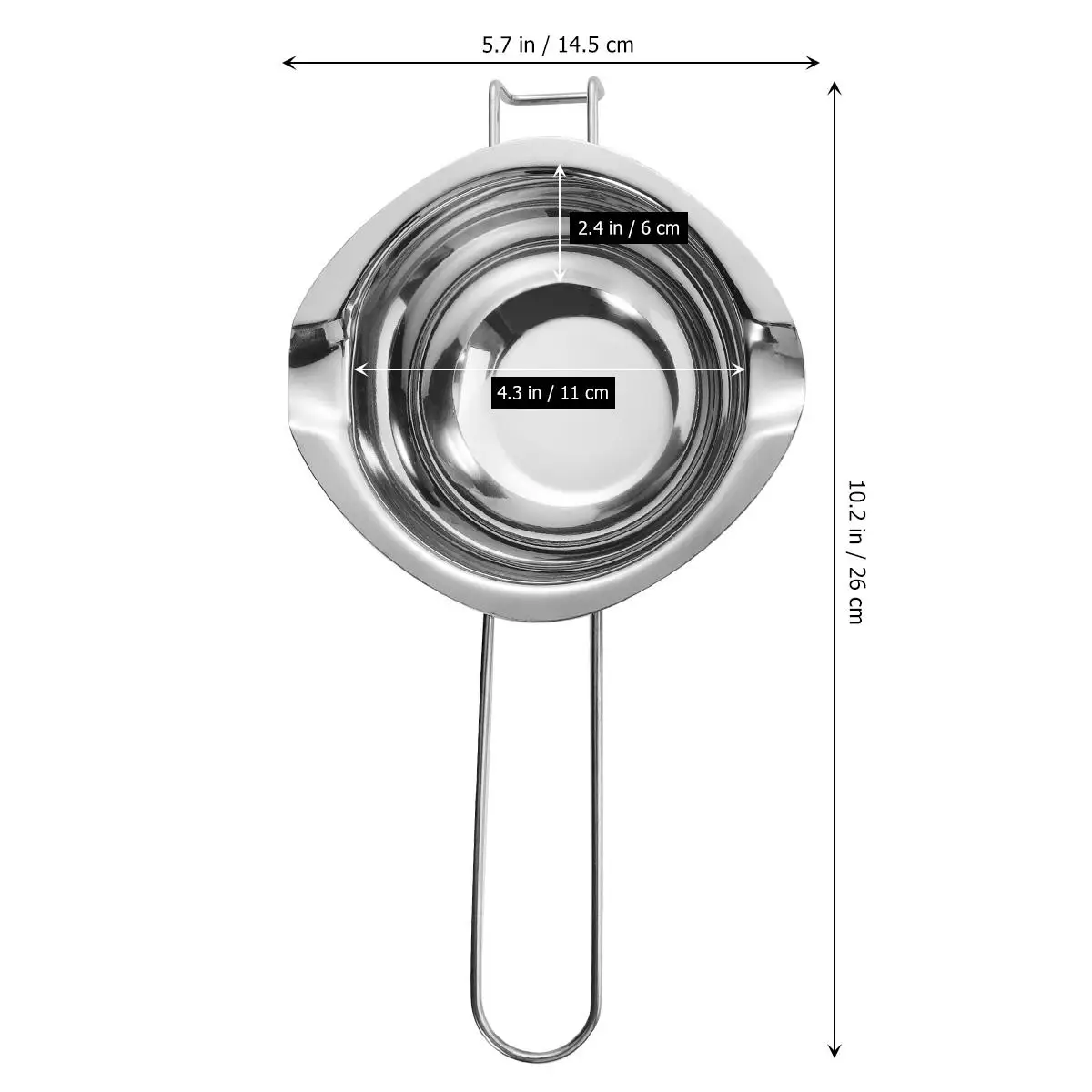 

Chocolate Melting Pot Stainless Steel 2 Pcs Kitchen Utensil Butter Rust Resistant Sturdy Temperature Double Spouts Heat H