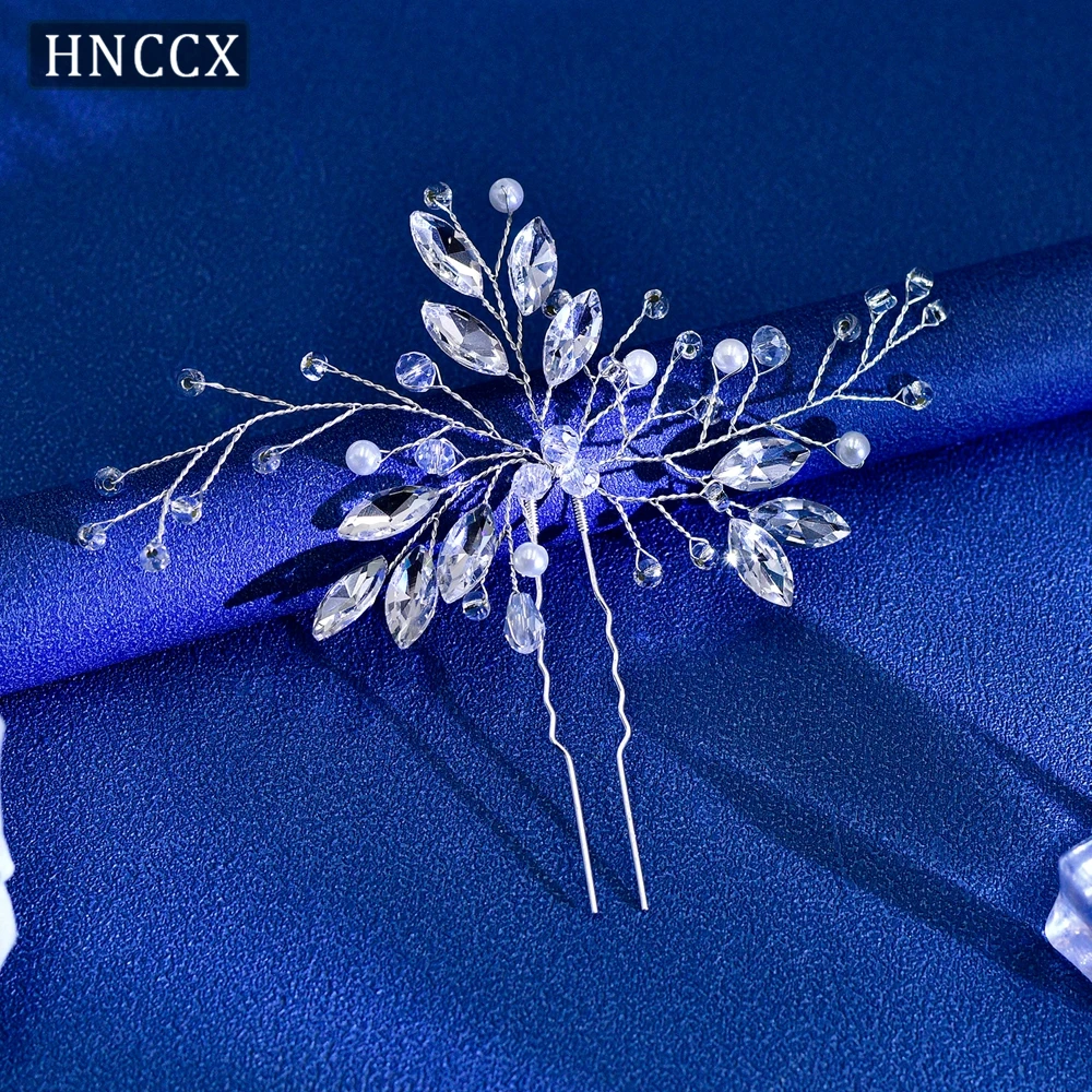 

HNCCX Bridal Hair Pins Rhinestone Headpieces Crystal Hair Accessories Bride Hair Tiaras Headwear For Wedding Party CP103-1