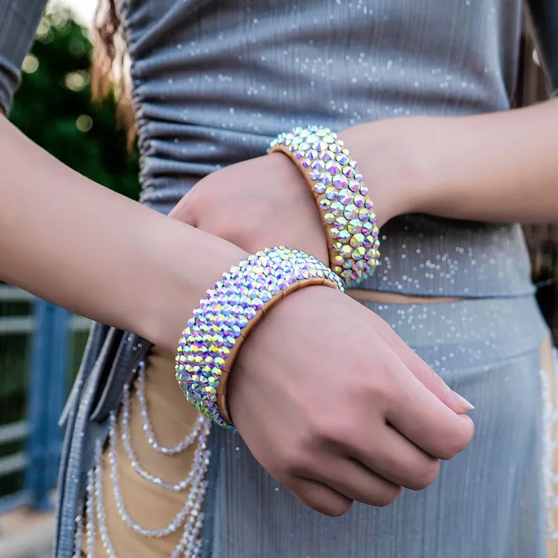 Bauchtanz Hand Manschette Diamant Armband Schmuck Armband Neue Leistung Zubehör Strass Öffnen Armband – Detail 5