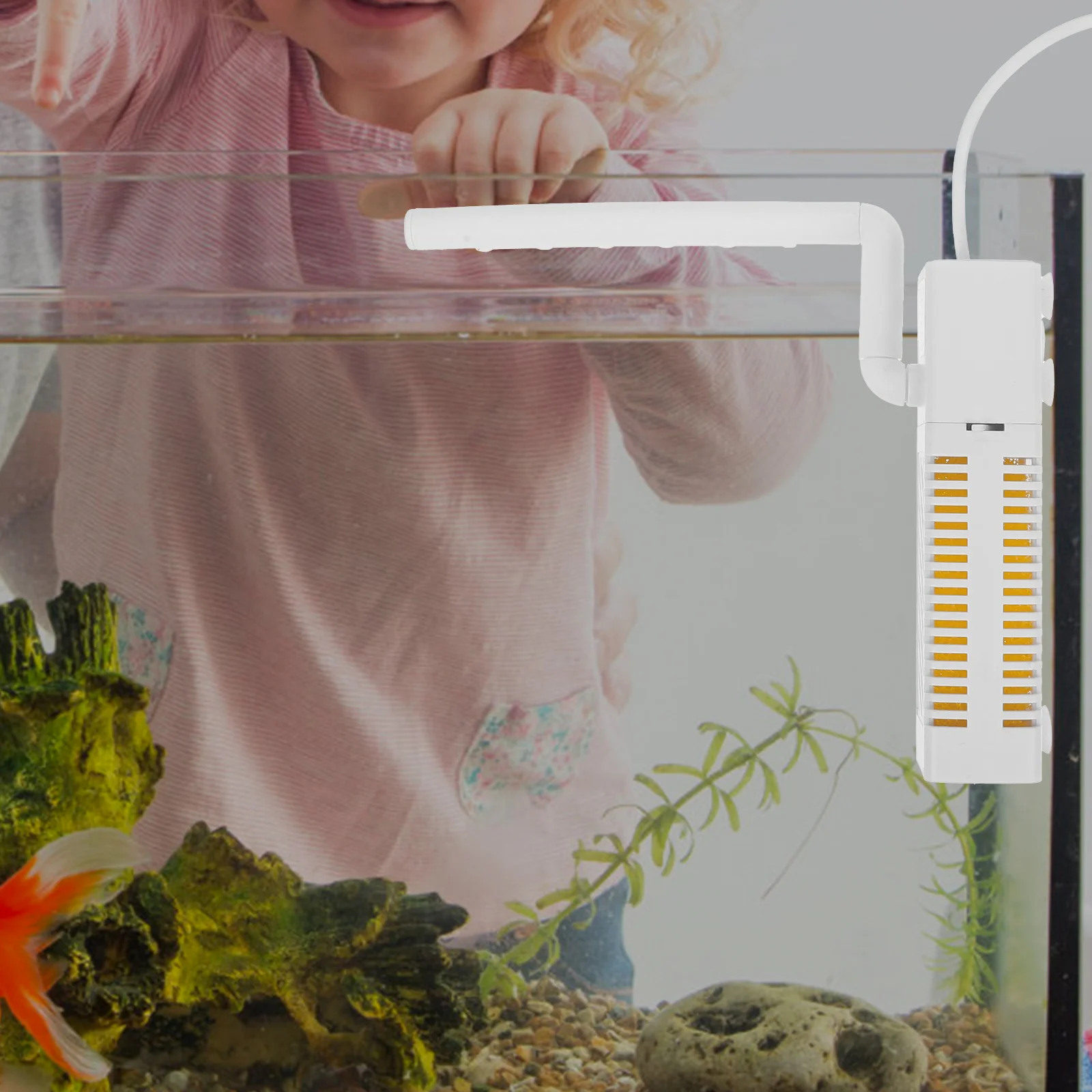 

3 in 1 Submersible Pump White USB Filter Oxygen Wave Maker Silent Fish Tank Aquarium Pond Small Water Pump Plastic Wear