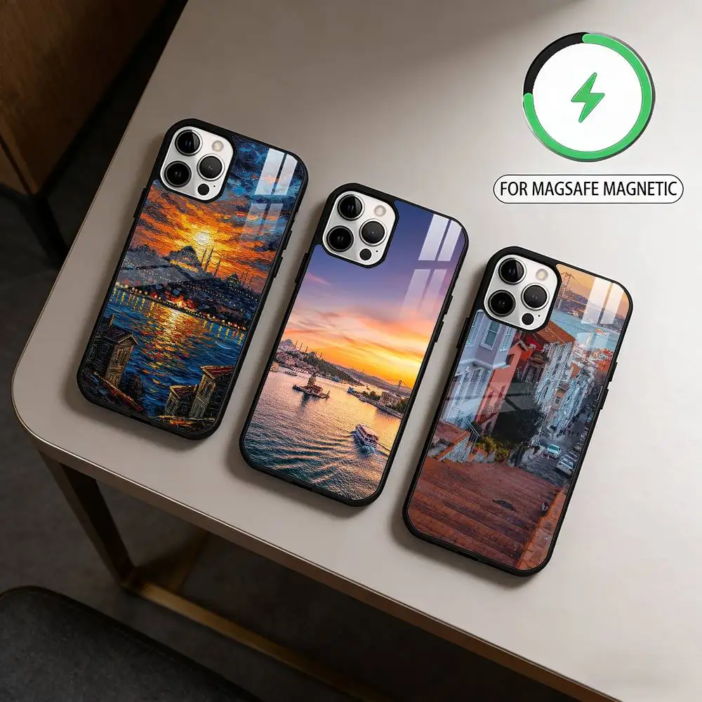 

Turkey I-Istanbul S-Scenery Magnetic For Magsafe Wireless Charging Phone Case For iPhone17,16,15,14,13,12,11 Plus,Pro Max
