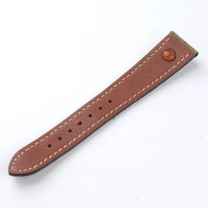 Canvas Fitted Leather Watchband 18 19 20 21 22MM Black Green Brown Soft Slim Men\'s Bracelet for Antique Style Watches