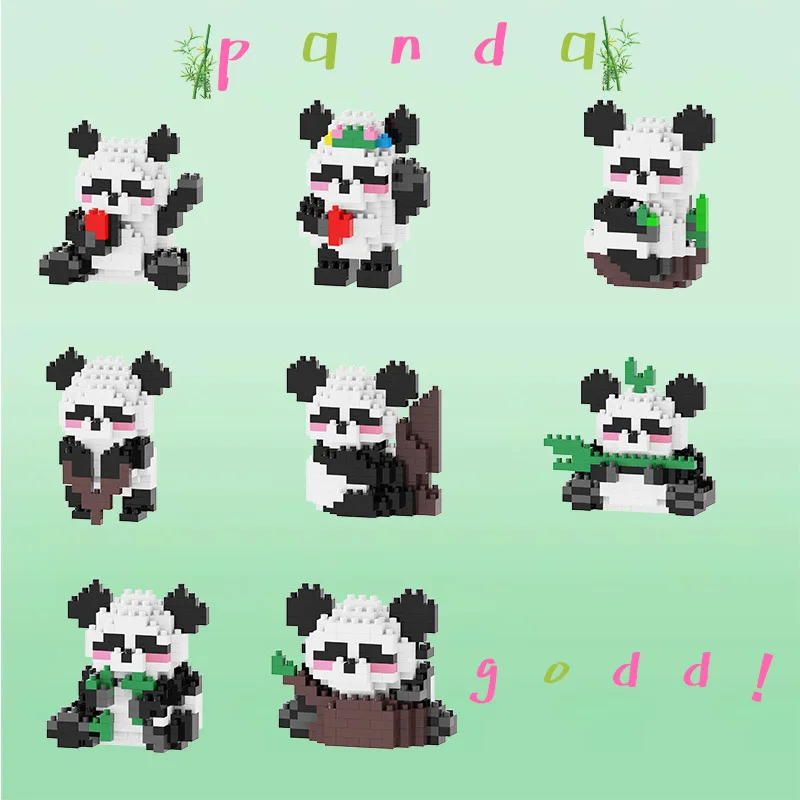 

Гигантская панда-головоломка, сборка, строительные блоки, игрушки, серия животных, 3D модель, микро-мини-алмазный кирпич, детская игрушка