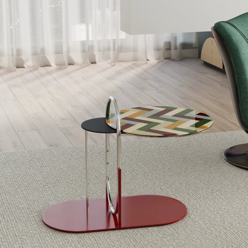 Light luxury creative small coffee table living room sofa creative designer art color round edge table