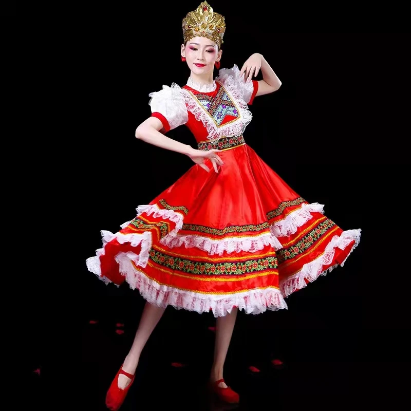 Classical Elegant Traditional Russian Dance Costume Dress European Princess Stage Dresses Mongolia Stage Performance Clothing