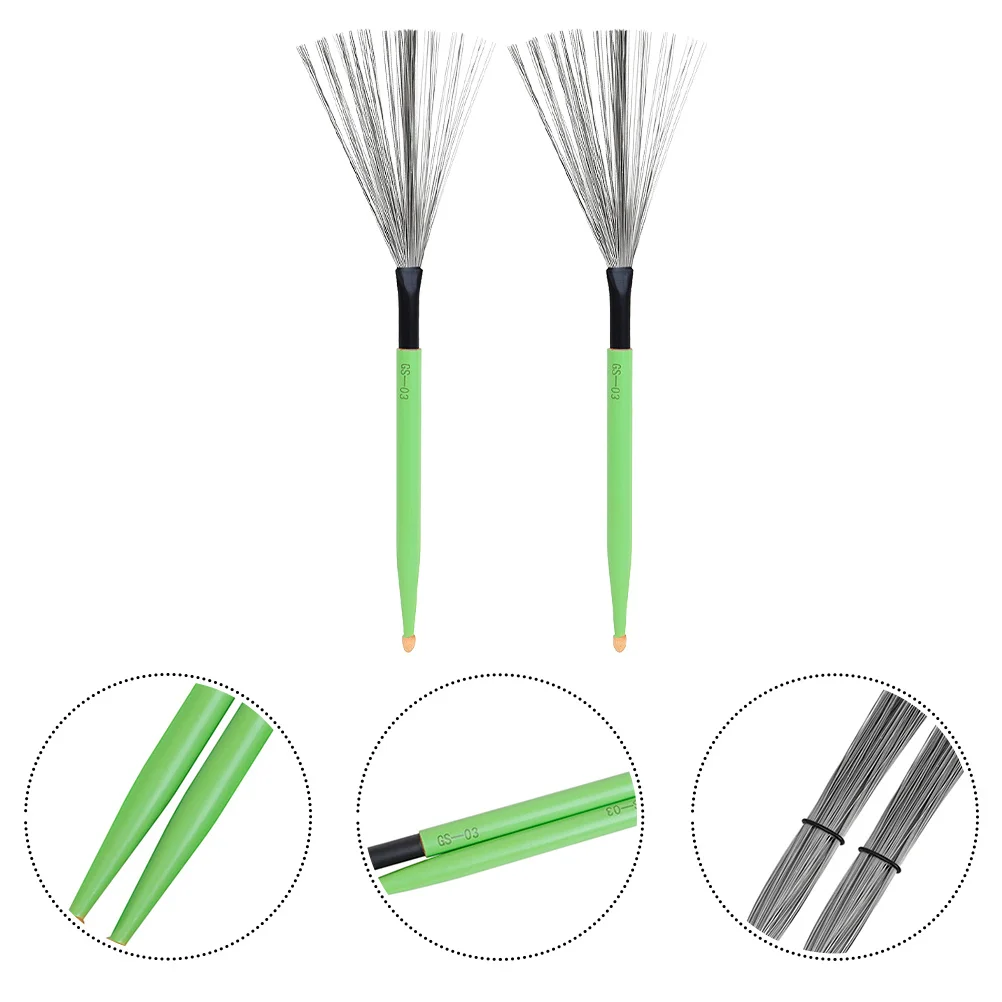 

1 Pair Maple Wood Brush Carbon Steel Wires Non-Slip Handle For Jazz Drum Percussion Instrument Drum Set Accessory