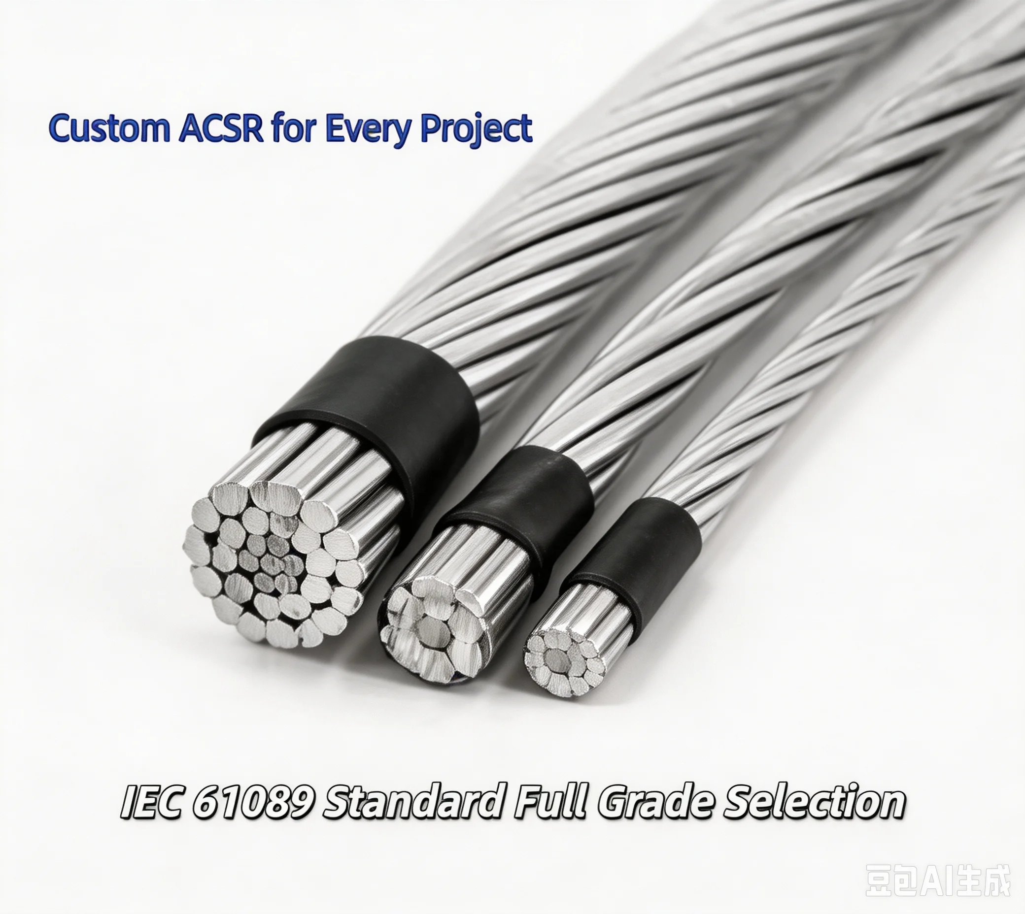 ACSR Conductor ASTM B232 BS 215 IEC Standard Bare Aluminum Conductor Steel Reinforced Overhead Transmission Line Cable