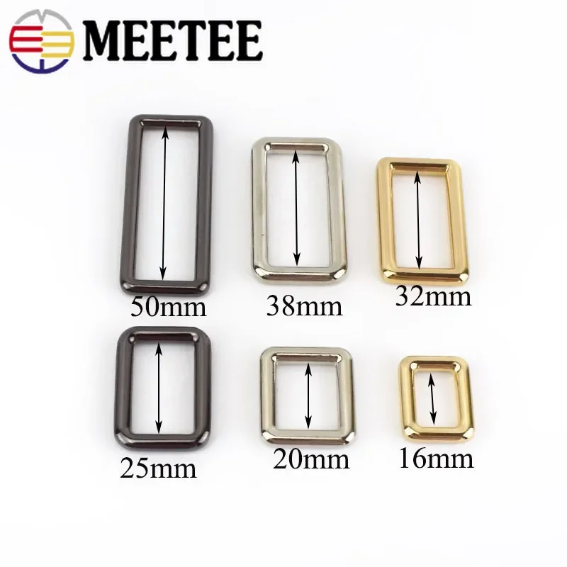 10Pcs DIY Metal Handbag Leather Bag Buckles Purse Strap Belt Web Rectangle Square D Ring Buckle Clasp Dog Collor Slider Loop