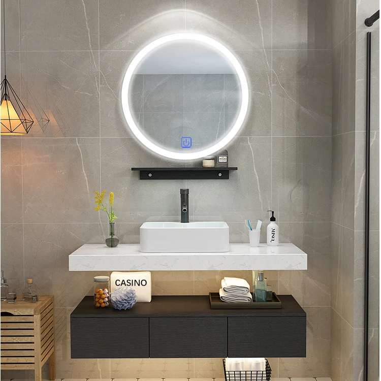 Hotel 2021 Hot Selling Wall Mount Marble bathroom Vanity  New Customized For Restroom