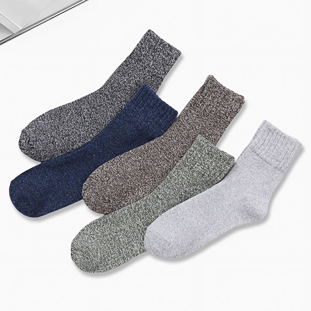 5 Pairs Of Premium Merino Wool Crew Socks For Men And Women Soft Breathable Moisture Wicking For Winter Outdoor Activities