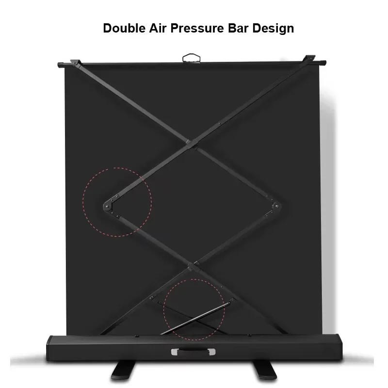 Floor Standing Pull Up Projector Screen with Tab Tension Grey Crystal for Home Cinema Movie Exhibition Outdoor Projection