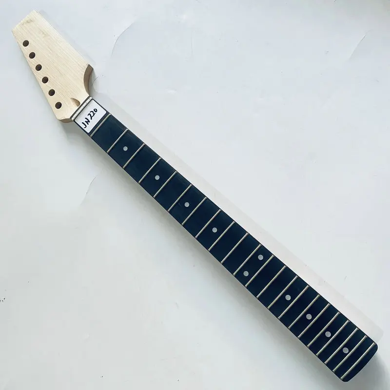 Mástil de guitarra JN220 ST, pedido personalizado, arce + palisandro, 22 trastes, trémolo, sin terminar para reemplazar y bricolaje con superficie sucia