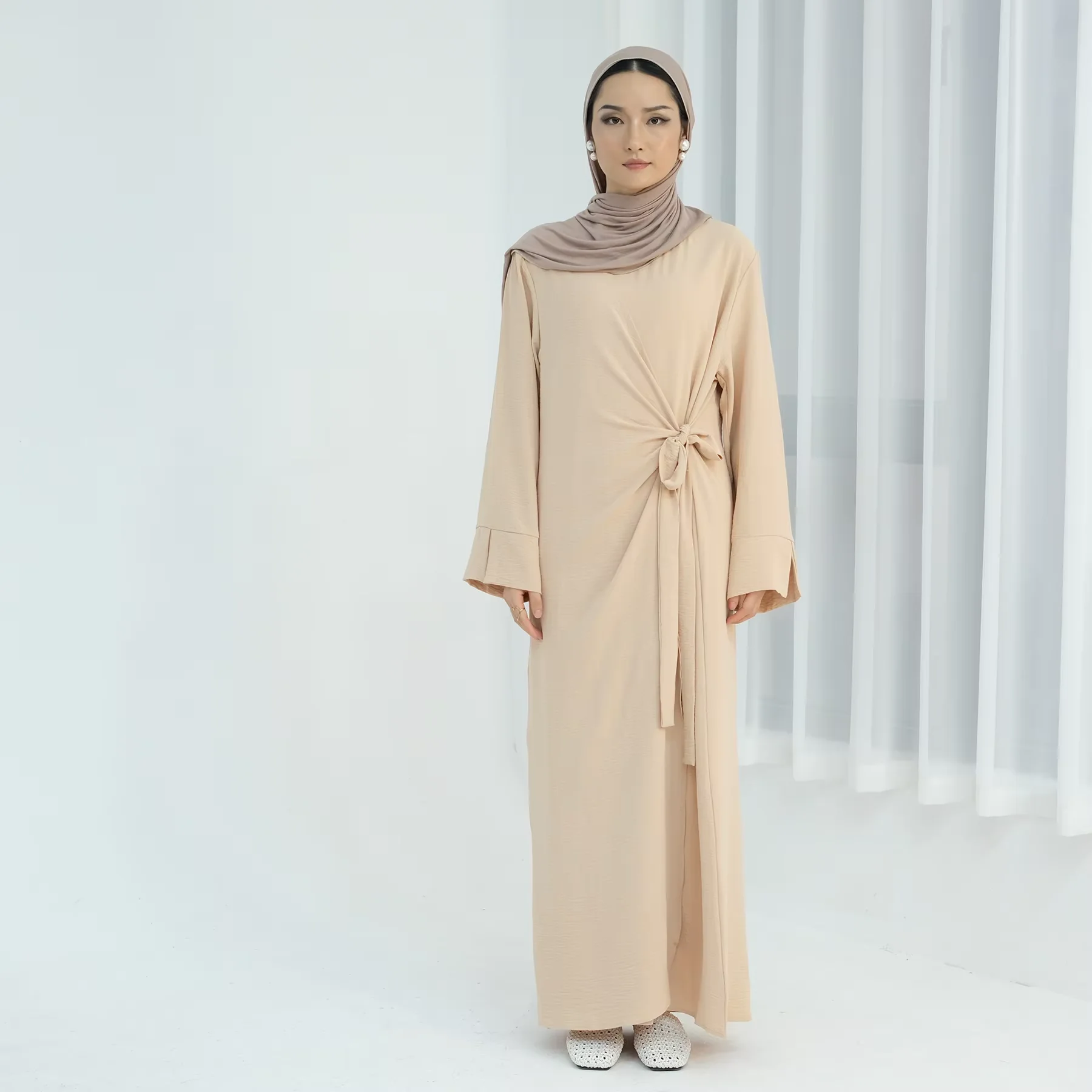 Sukienka Eid Ramadan Djellaba Abaja Damska Muzułmańska Bandage Kaftan Dubaj Turcja Szata Kaftan Marokański Kobieta Muzułmanka Jalabiya Kebaja