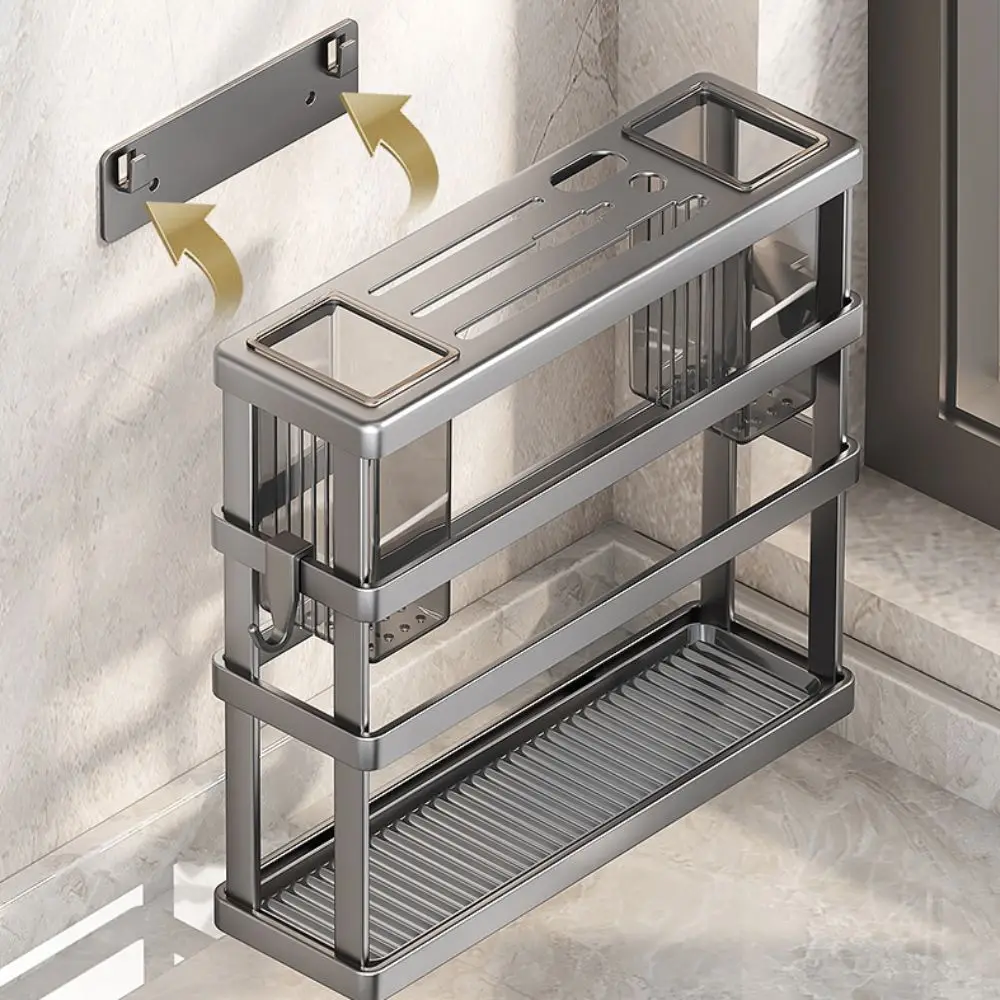 

Durable MultiFunction Kitchen Storage Shelf Stable Fast Drying Pot Cover Stand Space Saving Chopsticks Rack Kitchen Use