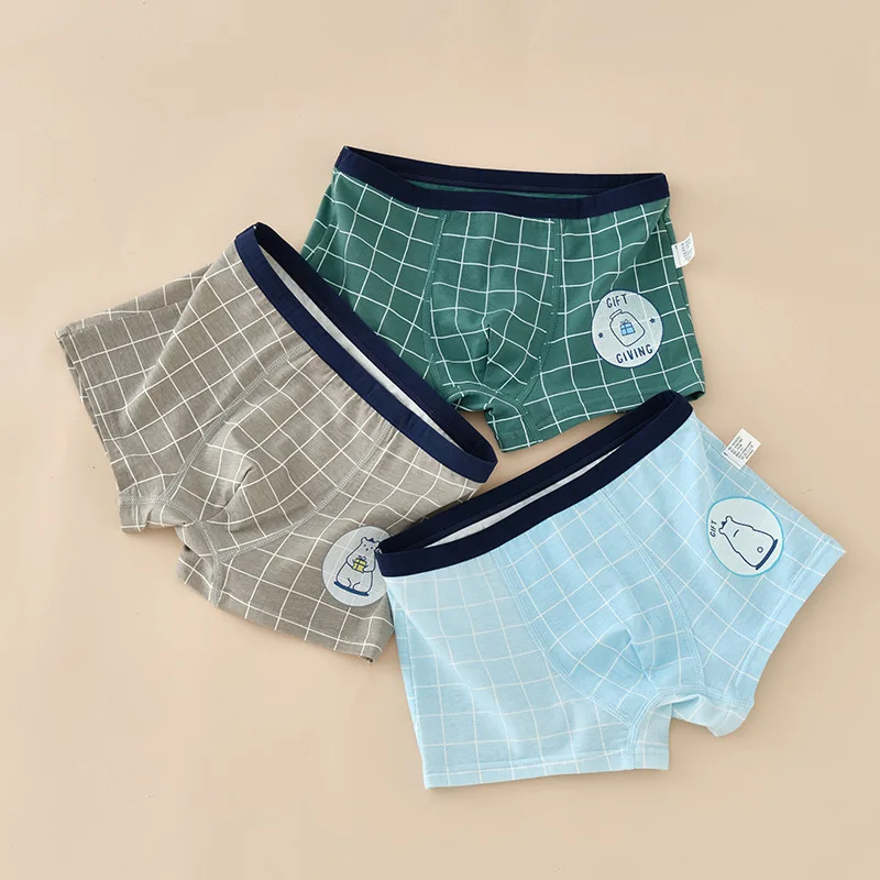 3pcs-Boys Cotton Underwear A-Class Safety Youth Boxer Briefs Soft Breathable for Kids Teens Comfortable Daily Wear