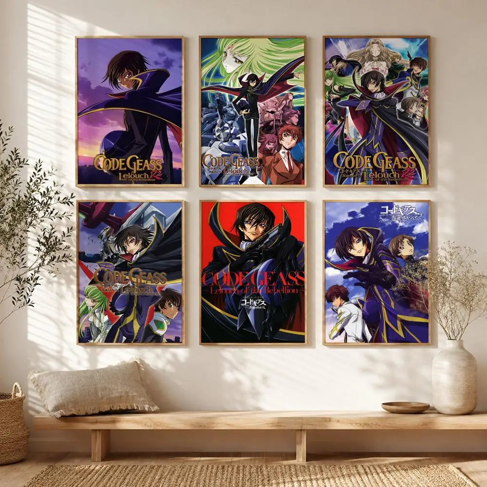 Mecha Political Anime C-Code Geass Poster All-match HD Waterproof Self-Adhesive Wall Art Sticker For Home Bedroom