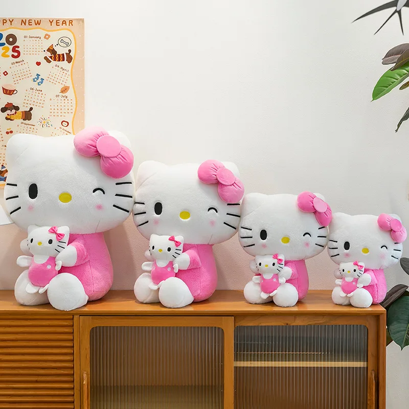 60cm kawaii kt gato brinquedo de pelúcia sanrio boneca de pelúcia travesseiro olá kitty boneca de pelúcia presente para crianças aniversário presente de natal bonecas de pelúcia