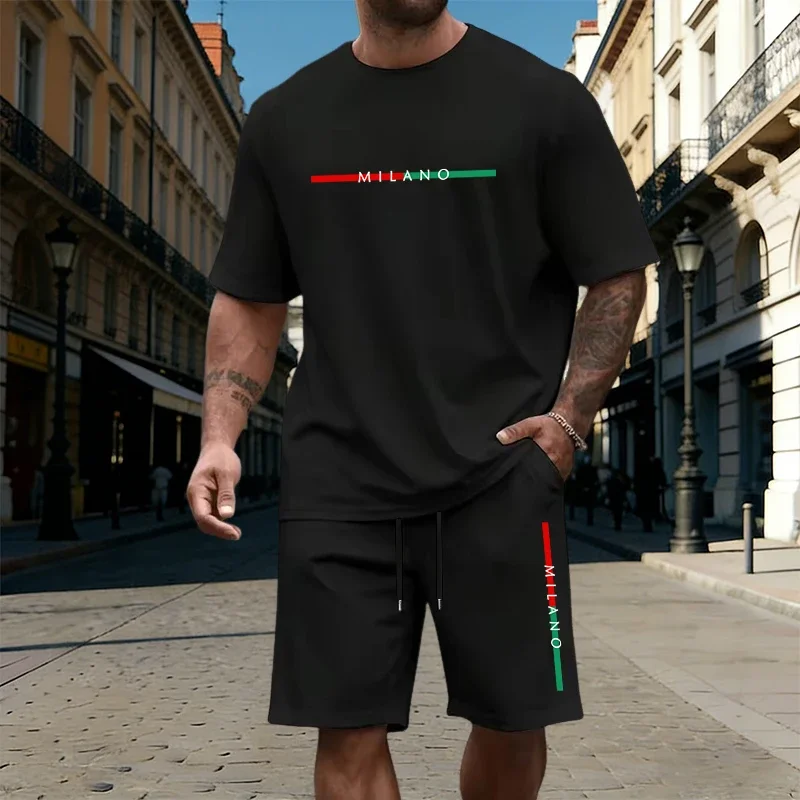 

Comfort Mens T-Shirt Tracksuit Printing Casual Sportswear Outdoor Sports Jogging Adult Clothes Summer Daily Short Sleeves Shorts