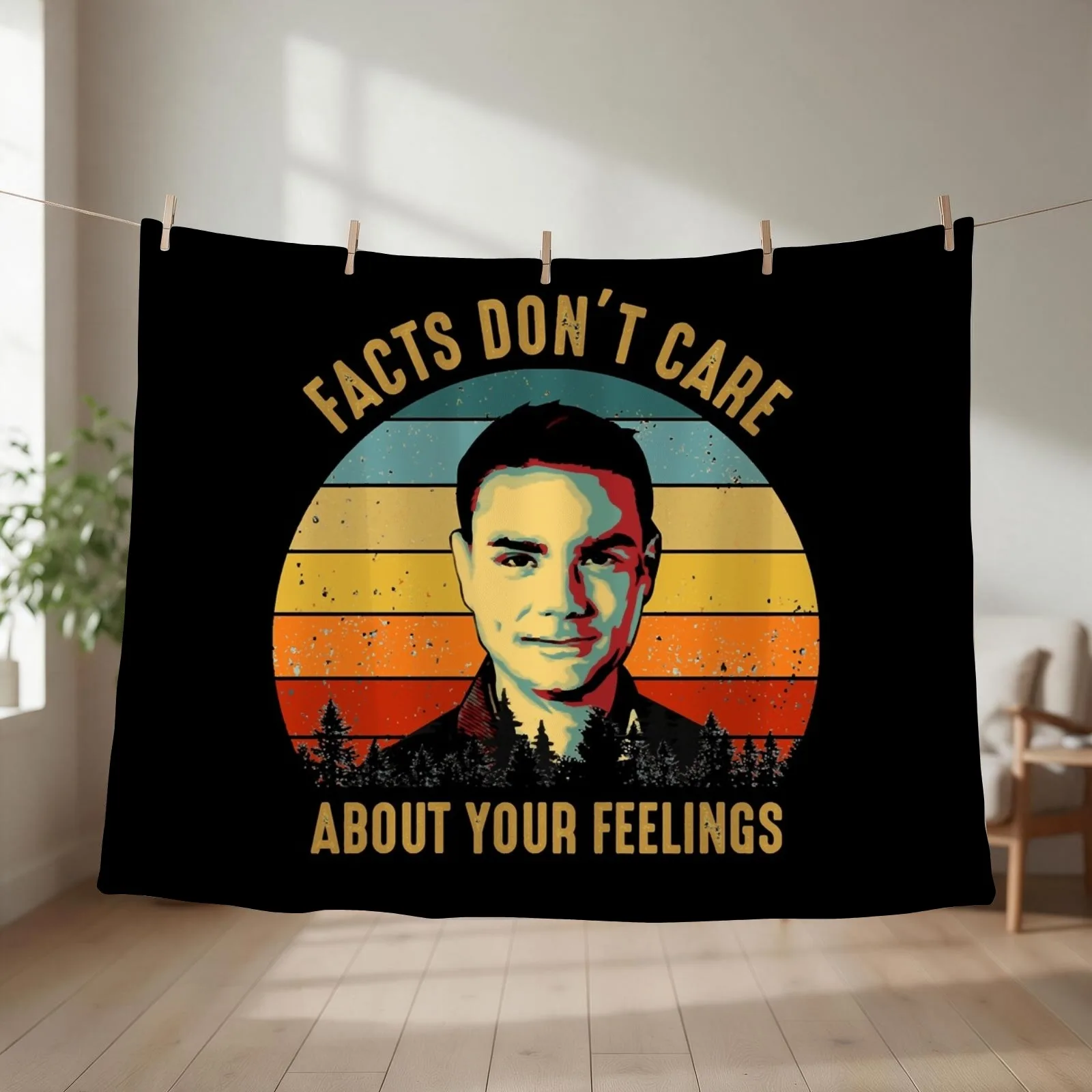Vintage Facts Don't Care About Your Feelings Ben Shapiro's Gift Throw Blanket couch cozy soft plush fuzzy picnic outdoor blanket