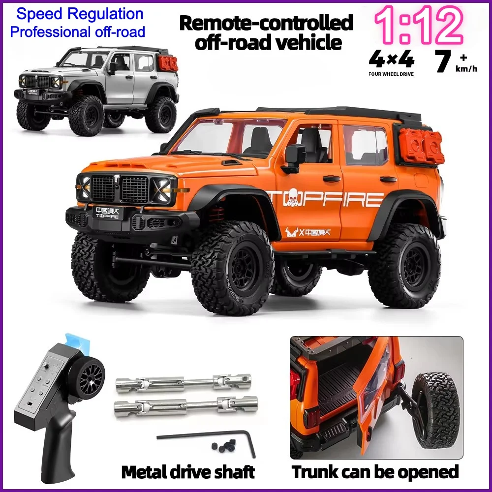 1:12 High Torque Motor All Terrain Crawler Remote Control Car Climbing Off-Road Vehicle Full-Scale High Speed Pickup Truck Model