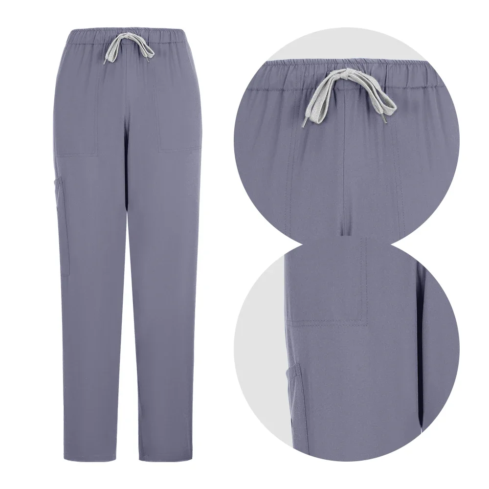 Conjunto de ropa de trabajo para mujer, uniforme de cirugía médica, camisa de Scrubs clínicos, Pantalones rectos, laboratorio, médico, enfermera, uniforme de enfermería