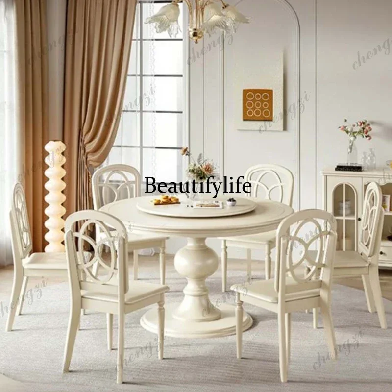 M45  Designer Modern Wooden Dining Table Living Room Rotator White Table Restaurant Round Nordic Tavoli Da Pranzo Kitchen