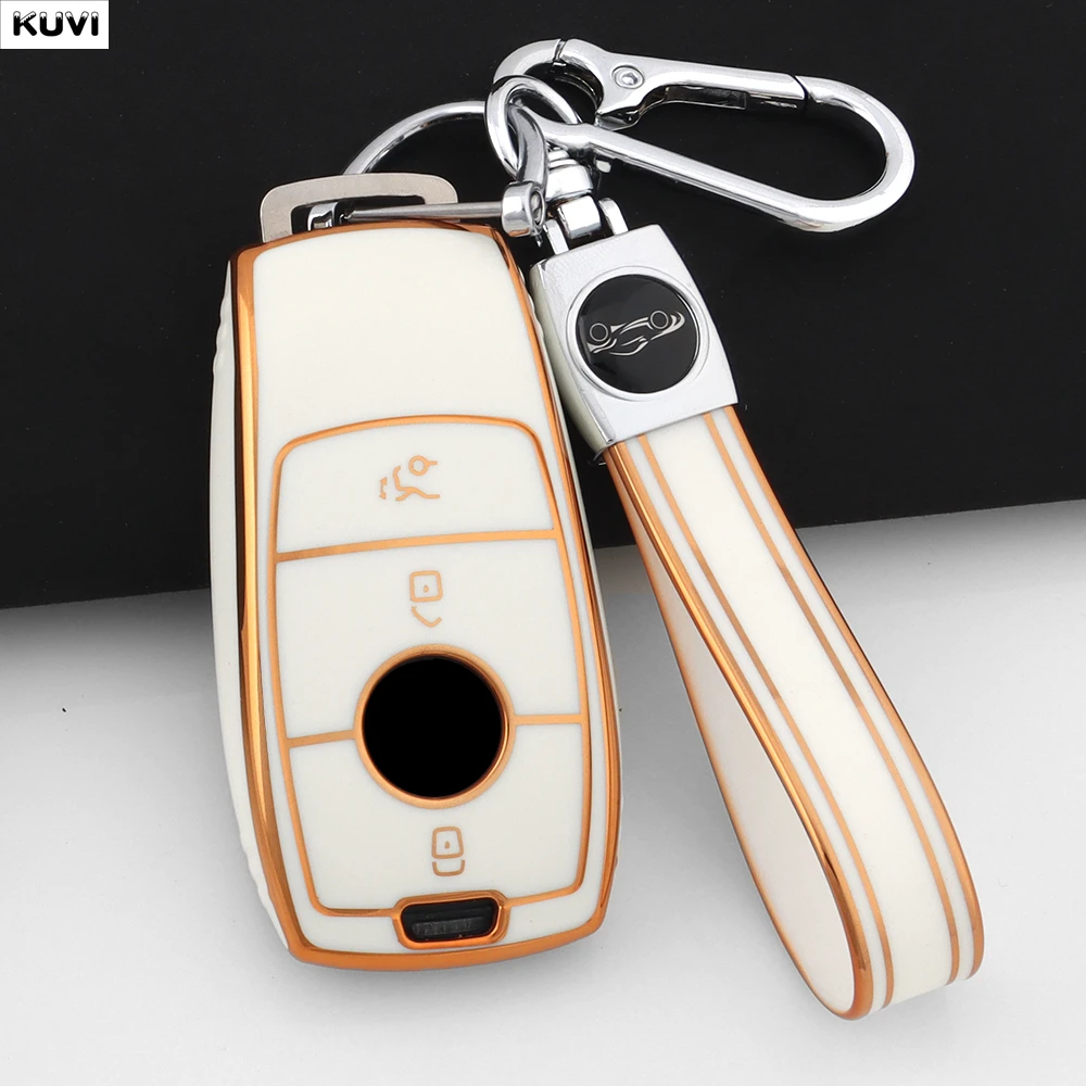 Fashion TPU Car Key Case Cover For Mercedes Benz A C E S G Class GLC CLE CLA GLB GLS W177 W205 W213 W222 X167 AMG Keychain Fob