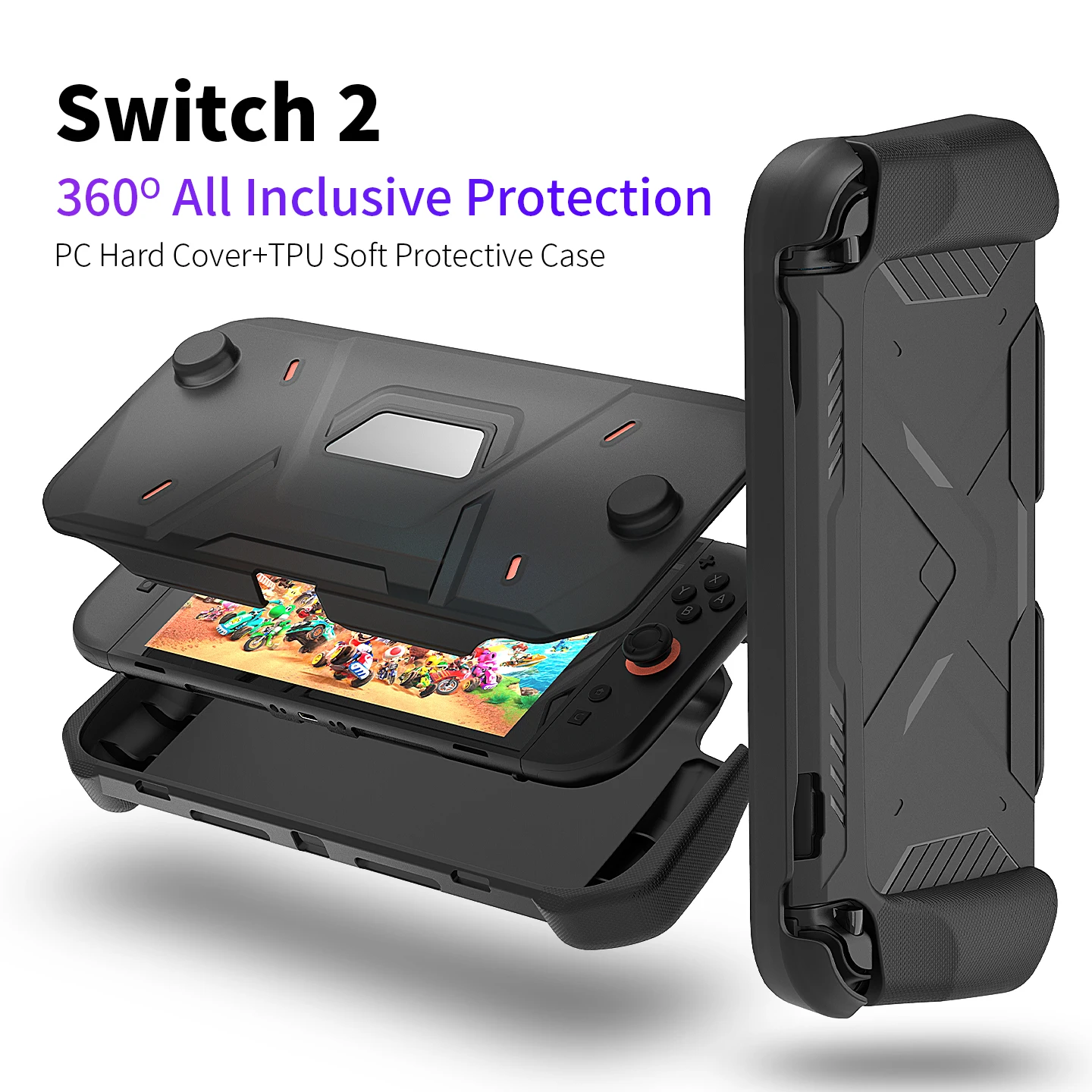 

Protective Case for Nintendo Switch 2, Hard PC Front Cover + TPU Soft Back Shell for New 7.9 Inch Nintendo Switch 2 2025 Release