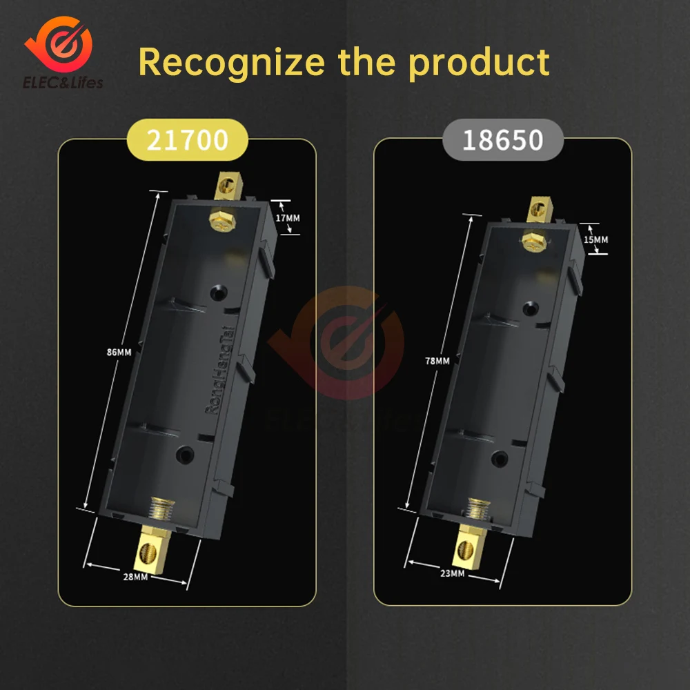 2Pcs 21700 18650 Battery Holder Storage Solder-free Lithium Battery Storage Box Power Bank Case DIY Splicable Battery Slot